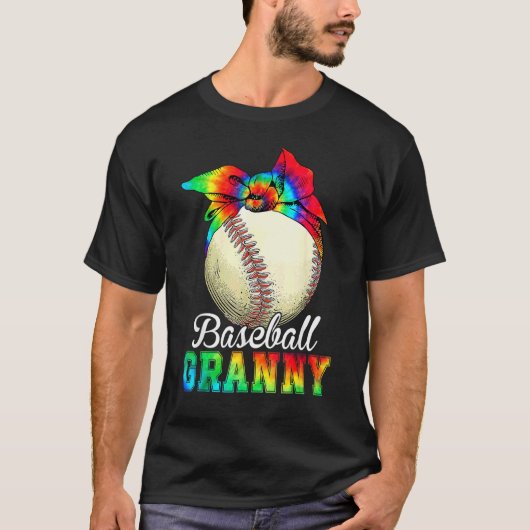 Womens Baseball Granny Tie Dye Moederdag T-shirt (Voorkant)