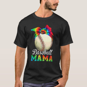 Womens Baseball Mama Tie Dye Moederdag T-shirt