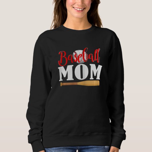 Womens Baseball Mom Mother's Day Trui (Voorkant)