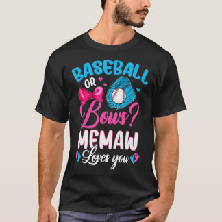Womens Baseball of bows Memaw houdt van je sekse R T-shirt