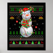 Womens Baseball Snowman Ugly Christmas Sweaters Sr Poster (Voorkant)