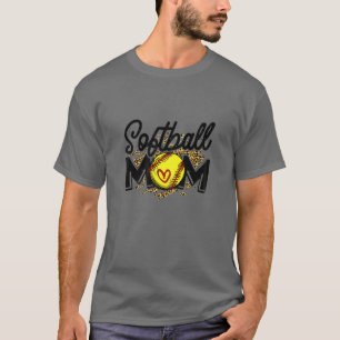 Womens Baseball Softball Mam Leopard T-shirt Vrouw