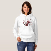 Women's Basic Abstract Violin Hooded Sweatshirt (Voorkant volledig)