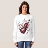 Women's basic abstract violin sweatshirt (Voorkant volledig)