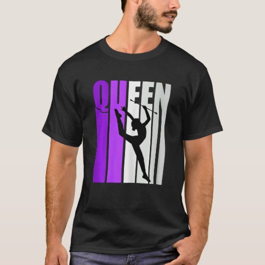 Womens Baton Twirling Queen Mauve Competition Yout T-shirt (Voorkant)