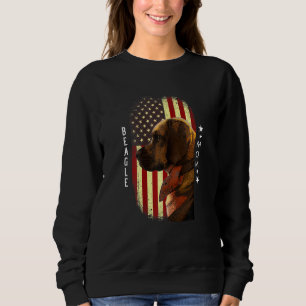 Womens Beagle Mam American Flag Patriotic Beagle Trui