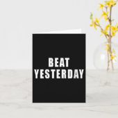 Womens Beat Yesterday Motivational Quotes V-neck  Kaart (Gele Bloem)