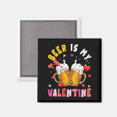 Women's Beer Is My Valentine Hearts Matching Drink Magneet (Voorkant / Achterkant)