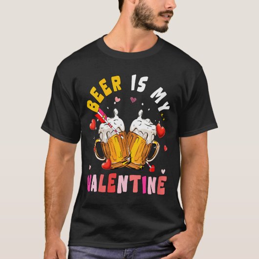 Women's Beer Is My Valentine Hearts Matching Drink T-shirt (Voorkant)