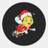 Womens Bees Christmas Lights Santa Costume Cute An Ronde Sticker (Voorkant)