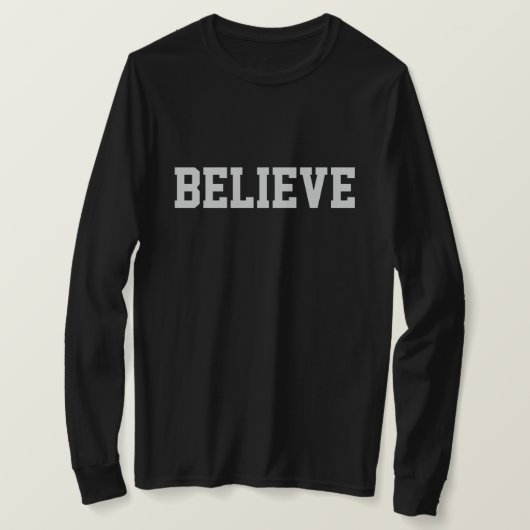 Women's Believe Christian Black T-Shirt (Design voorkant)