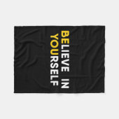 Womens Believe In Yourself Motivation Quote V-neck Fleece Deken (Voorkant (Horizontaal))