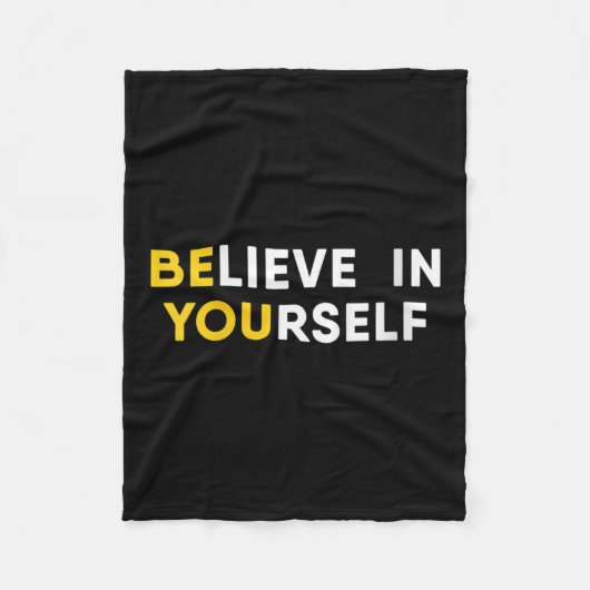 Womens Believe In Yourself Motivation Quote V-neck Fleece Deken (Voorkant)