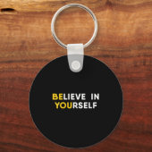 Womens Believe In Yourself Motivation Quote V-neck Sleutelhanger (Voorkant)