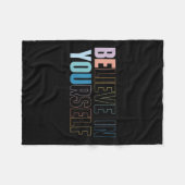 Womens Believe In Yourself Motivational Quote Insr Fleece Deken (Voorkant (Horizontaal))