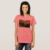 Womens bella ringer shirt met een kolibrie (Voorkant volledig)