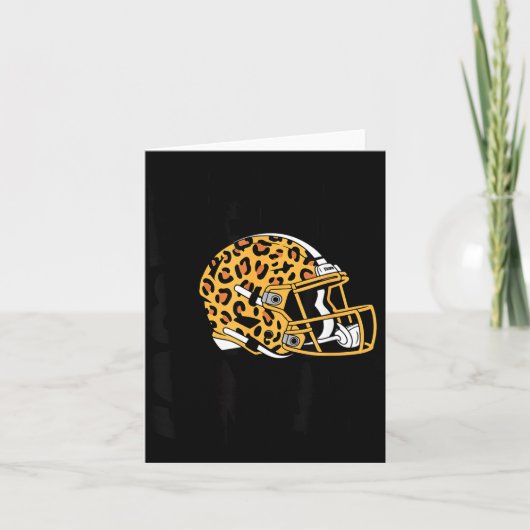 Women's Bend & Snap Leopard Print Helmet Footb Kaart (Voorkant)