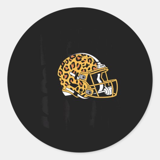 Women's Bend &amp; Snap Leopard Print Helmet Footb Ronde Sticker (Voorkant)