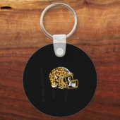 Women's Bend & Snap Leopard Print Helmet Footb Sleutelhanger (Voorkant)