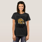 Women's Bend &amp; Snap Leopard Print Helmet Footb T-shirt (Voorkant volledig)