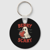 Womens Berry Y Cute Ghost Strawberry Halloween Pun Sleutelhanger (Voorkant)