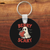 Womens Berry Y Cute Ghost Strawberry Halloween Pun Sleutelhanger (Voorkant)