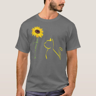Womens Best Cat Mam Ever Sunflower Floral Branch C T-shirt