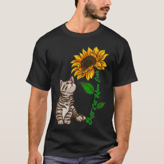 Womens Best Cat Mam Ever Sunflower Moederdag voor T-shirt