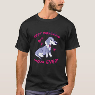 Womens Best Dachshund Mam Ever Dog Woodhaered Dach T-shirt