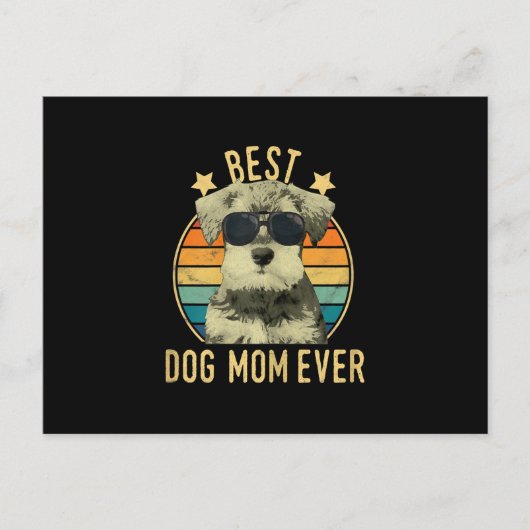 Womens Best Dog Mam Ever Miniature Schnauzer Aankondigingskaart (Voorkant)