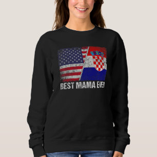 Womens Best Mama ooit Kroatië Flag Patriotic Mam Trui
