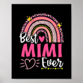 Womens Best Mimi Ever Leopard Rainbow New Grandma Poster (Voorkant)