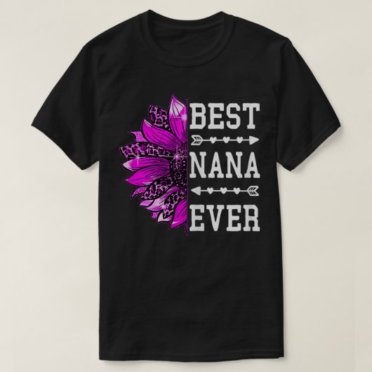 Womens Best Nana Ever Moederdag Sunflower Leop T-shirt (Design voorkant)