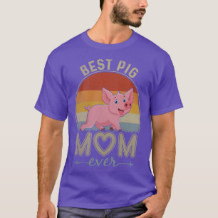 Womens Best Pig Ma Ever Retro Design Cute Mam Mot T-shirt