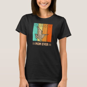 Womens Best Snowy Owl mam Ever Retro Graphic Mama T-shirt