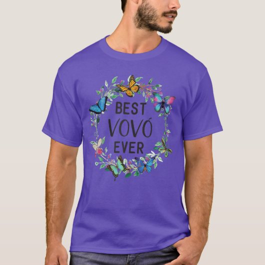 Womens Best VoVo Ever Butterfly Floral Personalize T-shirt (Voorkant)