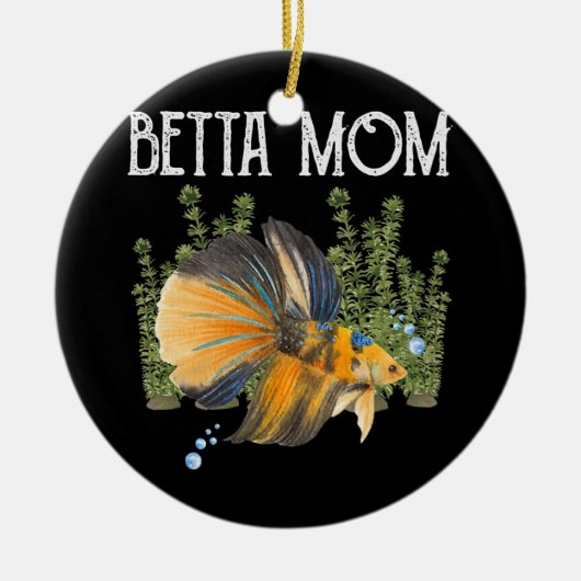 Womens Betta Fish Betta Ma Funny Cute Pet Eigenaar Keramisch Ornament (Voorkant)