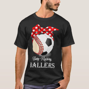 Womens bezige balletjes T-shirt met honkbal