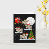 Womens Bichon Frise Dog Santa Sleigh Flying Funny  Kaart (Gele Bloem)