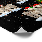 Womens Bichon Frise Dog Santa Sleigh Flying Funny  Poster (Hoek)