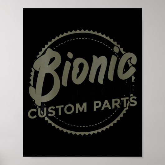 Womens Bionic Knee Club Parts Funny Knee Replaceme Poster (Voorkant)