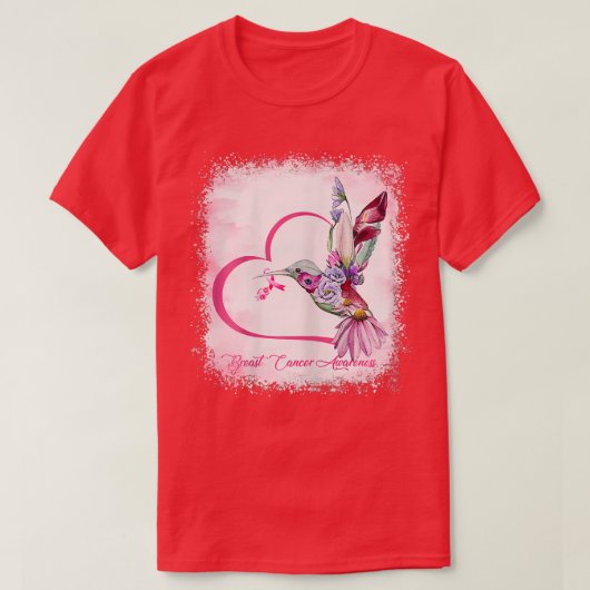 Womens Bird Heart Ribbon Sunflower Bleaching Breuk T-shirt (Design voorkant)