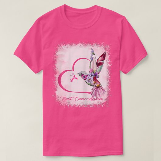 Womens Bird Heart Ribbon Sunflower Bleaching Breuk T-shirt (Design voorkant)