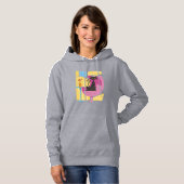 Women's Black Cat Abstract  Hoodie (Voorkant volledig)