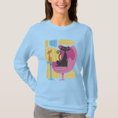 Women's Black Cat Abstract Long Sleeve  T-shirt (Voorkant)