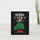 Womens Black Crow F-caw-f Funny Christmas Santa Ha Kaart (Voorkant)