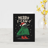 Womens Black Crow F-caw-f Funny Christmas Santa Ha Kaart (Gele Bloem)