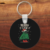 Womens Black Crow F-caw-f Funny Christmas Santa Ha Sleutelhanger (Voorkant)