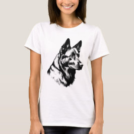 Women's Black German Shepherd Dog Tee T-shirt