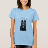 Womens Black German Shepherd Shepard T Dog Mam Dad T-shirt (Voorkant)
